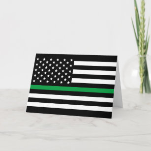 Tarjeta Delgada línea verde Bandera militar estadounidense