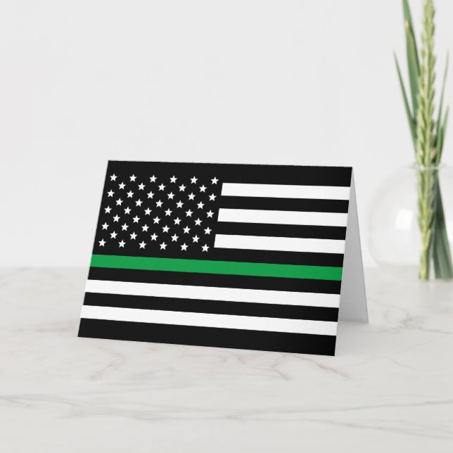 Tarjeta Delgada línea verde Bandera militar estadounidense (Anverso)