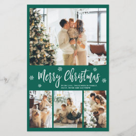 Tarjeta delgada para Navidades de Collage de fotos