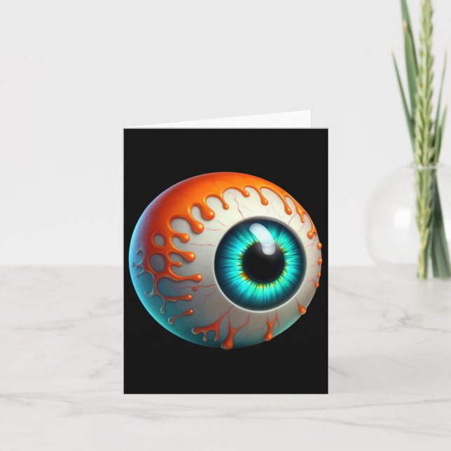 Tarjeta Delgado hueco de los ojos humanos Creepe Halloween (Anverso)