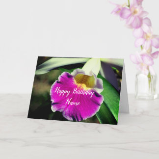 Tarjeta Delicada flor orquídea Cumpleaños Personalizada