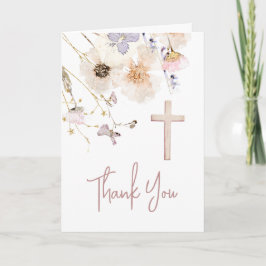 Tarjeta delicado evento religioso de flores silvestres Gra