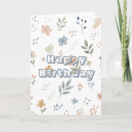 Tarjeta Delicado floral, Feliz Cumpleaños