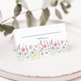 Tarjeta Delicate Wildflower Meadow Wedding Place Card