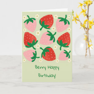Tarjeta Delicias Dulces de Frutas Pastel Verde Cumpleaños