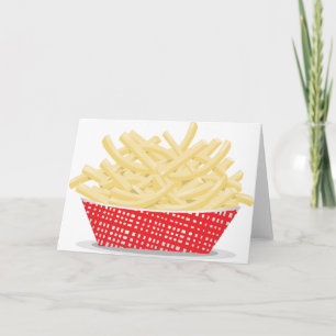 Tarjeta Deliciosas Patatas Fritas Retro Comida Rápida 