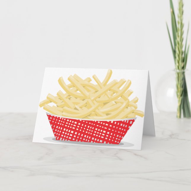 Tarjeta Deliciosas Patatas Fritas Retro Comida Rápida  (Anverso)