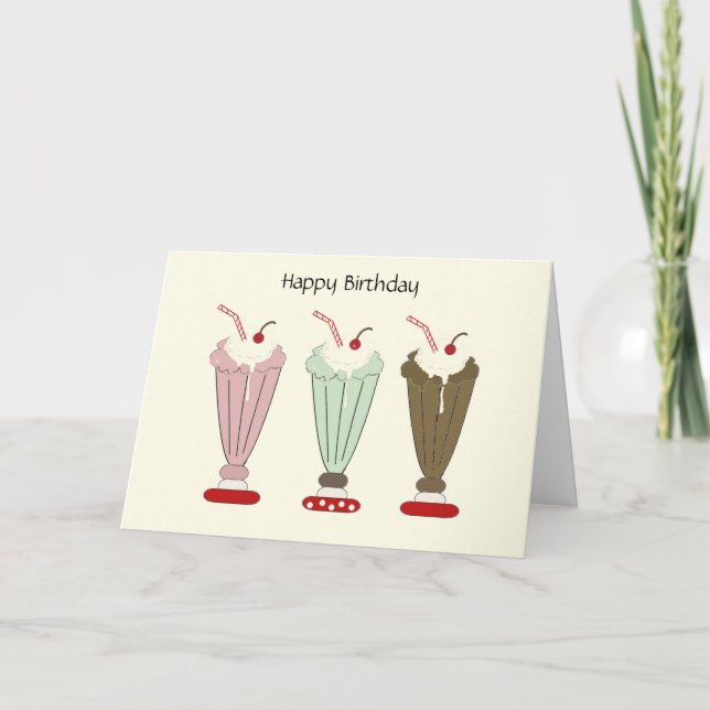 Tarjeta Delicioso Cumpleaños de Batido (Anverso)