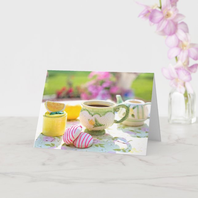 Tarjeta Delicioso desayuno Tea Fiesta Lemon Bebe (Orquídea)