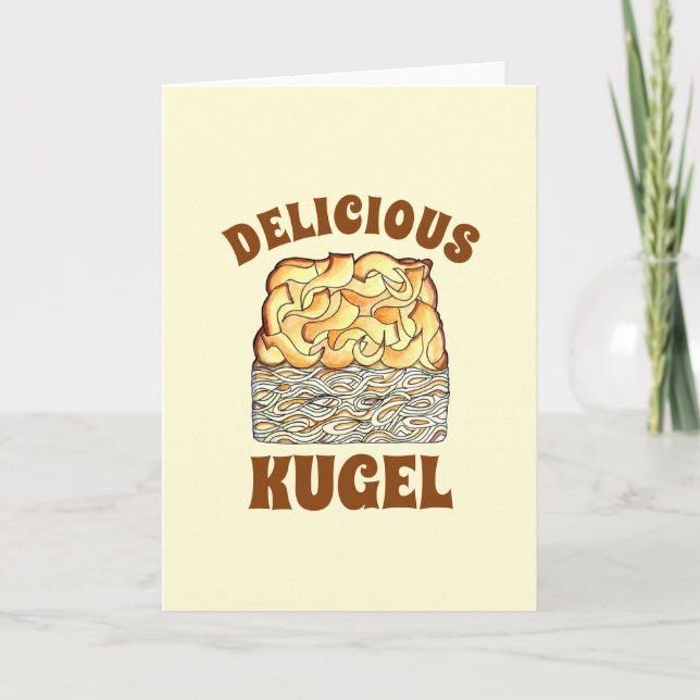 Tarjeta Delicioso Kugel Cazuela Judía de Fideos con Huevo (Anverso)