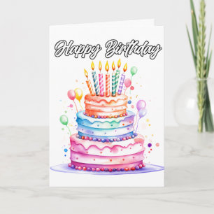 Tarjeta Delicioso pastel de cumpleaños feliz