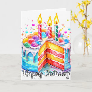 Tarjeta Delicioso pastel de cumpleaños feliz