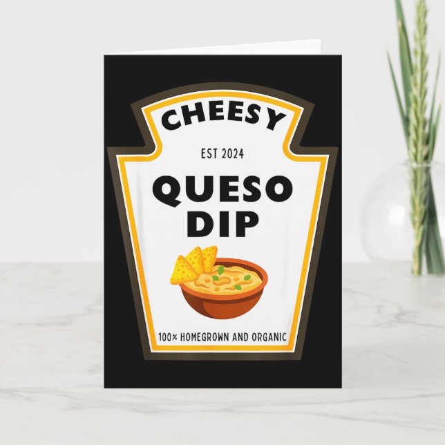Tarjeta Delicioso Queso De Queso Dip Condimento Fiesta De  (Anverso)
