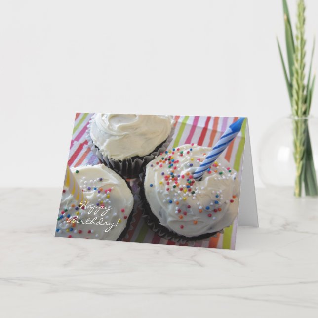 Tarjeta Deliciosos Cupcakes Cumpleaños (Anverso)
