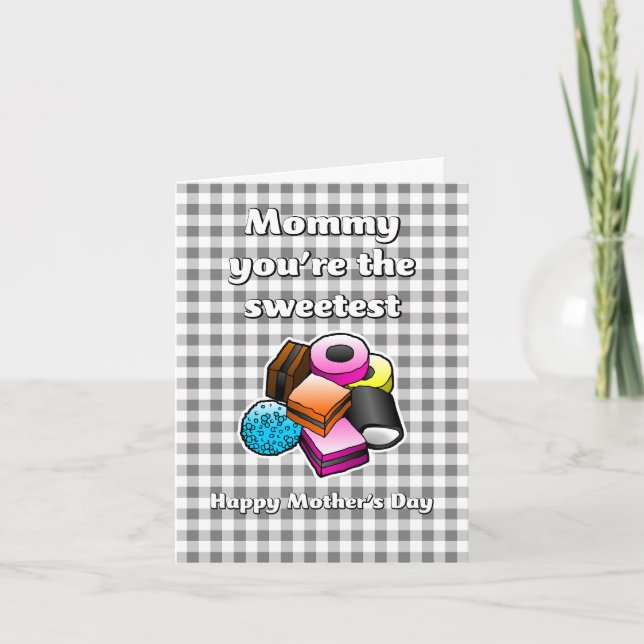 Tarjeta Deliciosos dulces de regaliz (Anverso)