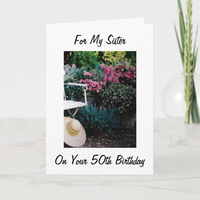 TARJETA DELIGHT DE JARDÍN EN EL CUMPLEAÑOS 50 DE LA HERMAN (Anverso)