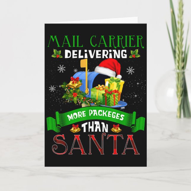 Tarjeta Delivering More Packages Than Santa Funny Stal Wor (Anverso)