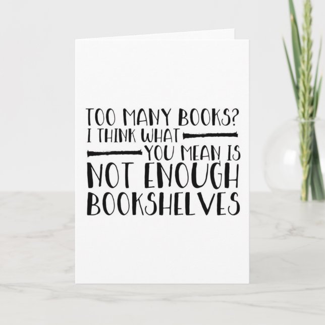 Tarjeta ¿Demasiados libros? (Anverso)