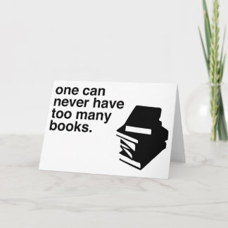 Tarjeta demasiados libros
