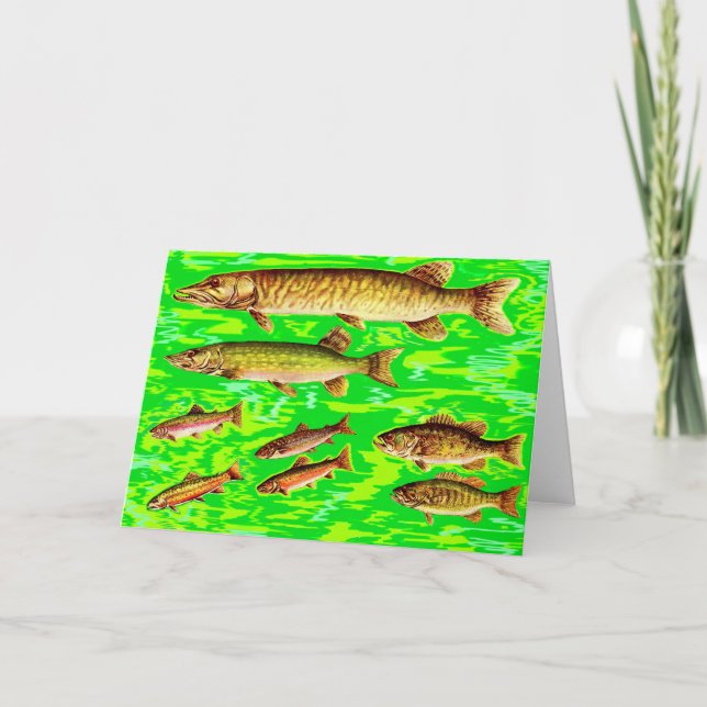 Tarjeta demasiados peces en el mar (Anverso)