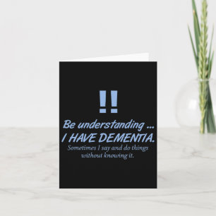 Tarjeta Dementia Alzheimerheimer Warrior Pacientes Brain D
