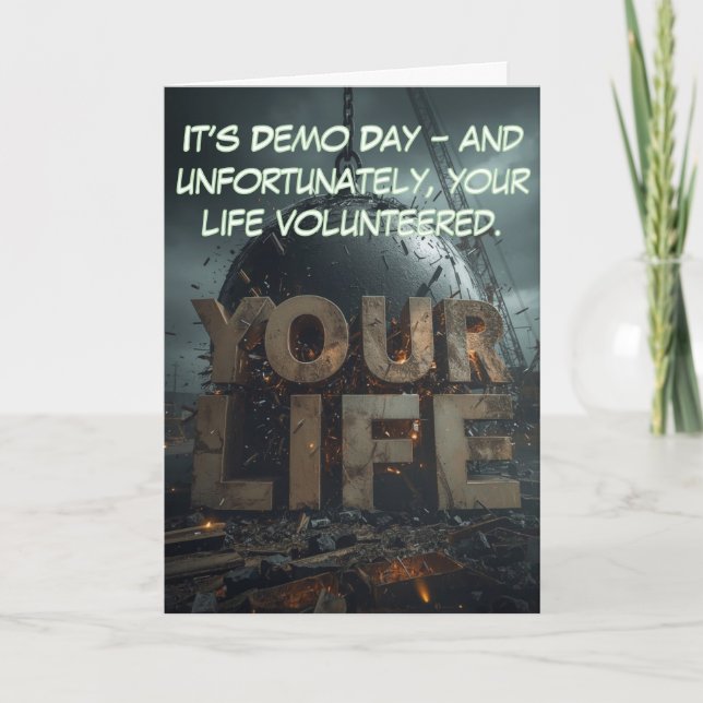 Tarjeta Demo Day Disaster: Life Rebuild Humor (Anverso)