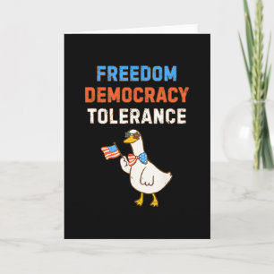 Tarjeta Democracia Tolerancia Anti Trump Cuatro de Julio I