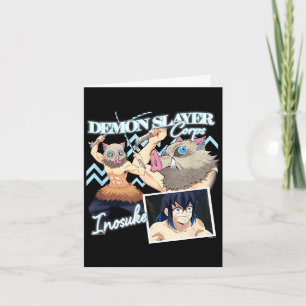 Tarjeta Demon slayer_ kimetsu yaiba máscara de jabalí inos