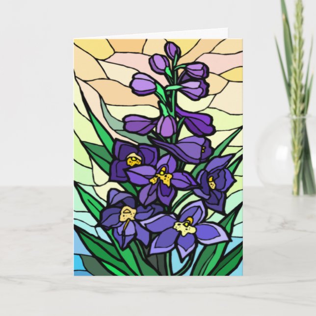 Tarjeta Dendrobium de vidrio de manchas (Anverso)