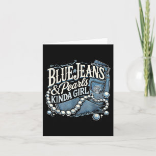 Tarjeta Denim Fabric Blue Jeans Pearls Skinny Jeans Lover