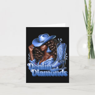 Tarjeta Denim Y Diamantes Melanin Africano Chicas Vaqueras