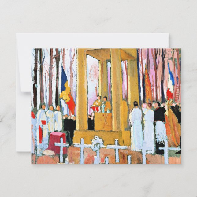 Tarjeta Denis - Masa frente a la tumba de Ernest Psichari (Anverso)