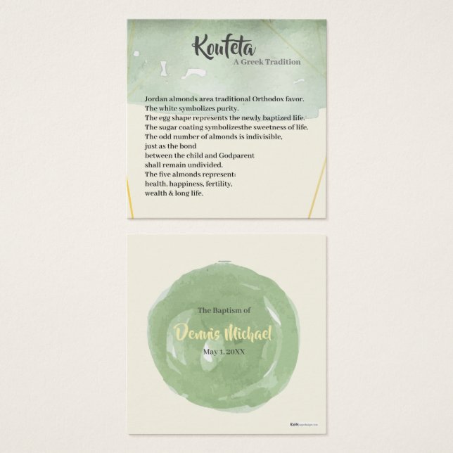 Tarjeta Dennis Koufeta (Anverso y reverso)
