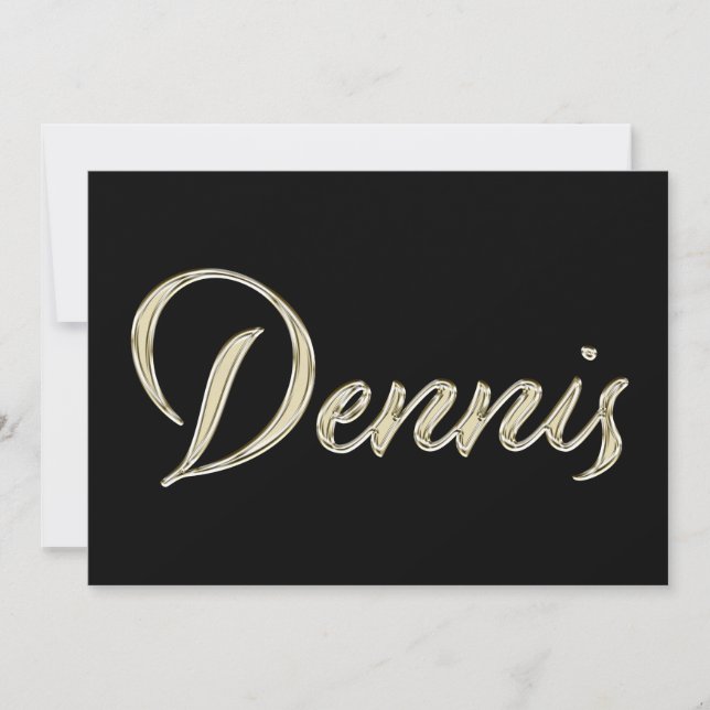 Tarjeta Dennis Name white gold Handwriting Karte (Anverso)