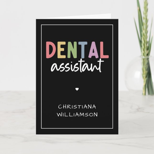 Tarjeta Dental Assistant de nombre personalizado (Anverso)
