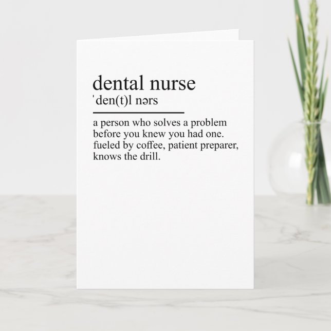 Tarjeta Dental Assistant Dentist Definition ZFA Dentist (Anverso)