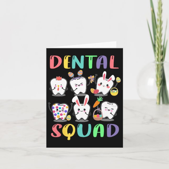 Tarjeta Dental Squad Dentista Pascua Diversión Dental Feli (Anverso)