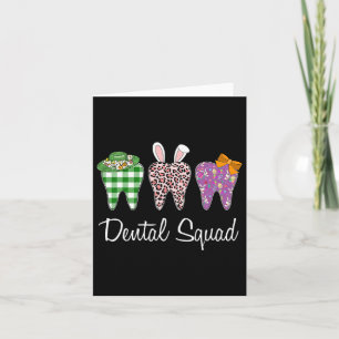 Tarjeta Dental Squad Easter Day Divertido Diente Dental Is