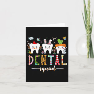 Tarjeta Dental Squad Easter Day Divertido Diente Dental Is
