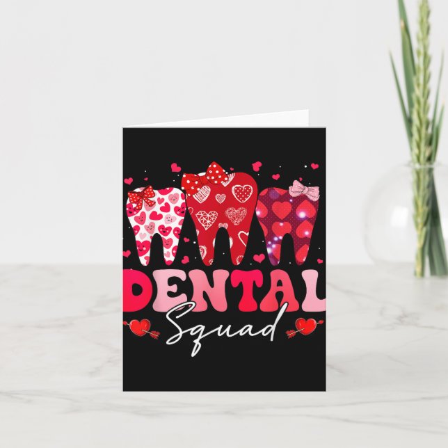 Tarjeta Dental Squad Funny Día de San Valentín Retro Denti (Anverso)