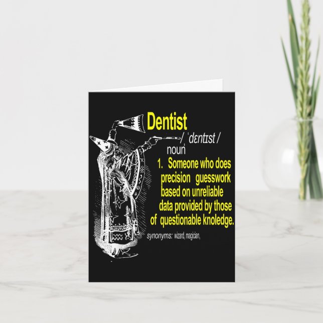 Tarjeta Dentist definition dental assistant dental (Anverso)