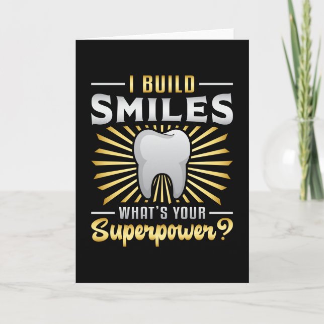 Tarjeta Dentist Dental Teeth Tooth Superpower Funny Gift (Anverso)