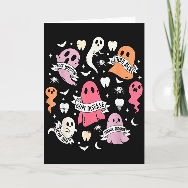 Tarjeta Dentist Ghost Soky Halloween Dental Hygienist Ista (Anverso)