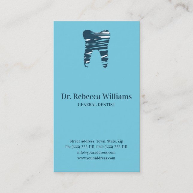 Tarjeta Dentista Clínica Dental Dental Blue Sketch (Anverso)