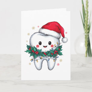 Tarjeta Dentista de Navidad del diente higienista dental s