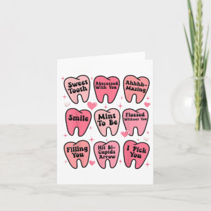 Tarjeta Dentista dental Feliz San Valentín Dientes Diente