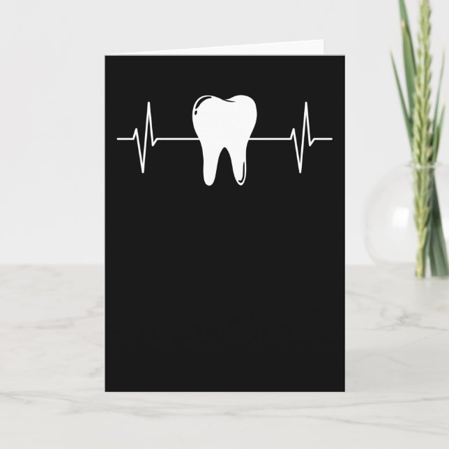 Tarjeta Dentista dental Higienist Heartbeat Regalo (Anverso)