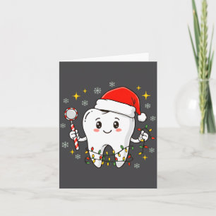 Tarjeta Dentista Dientes de Navidad Luces de Navidad Diver