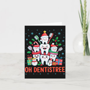 Tarjeta Dentista divertido de Navidad Xmas dental Oh Denti