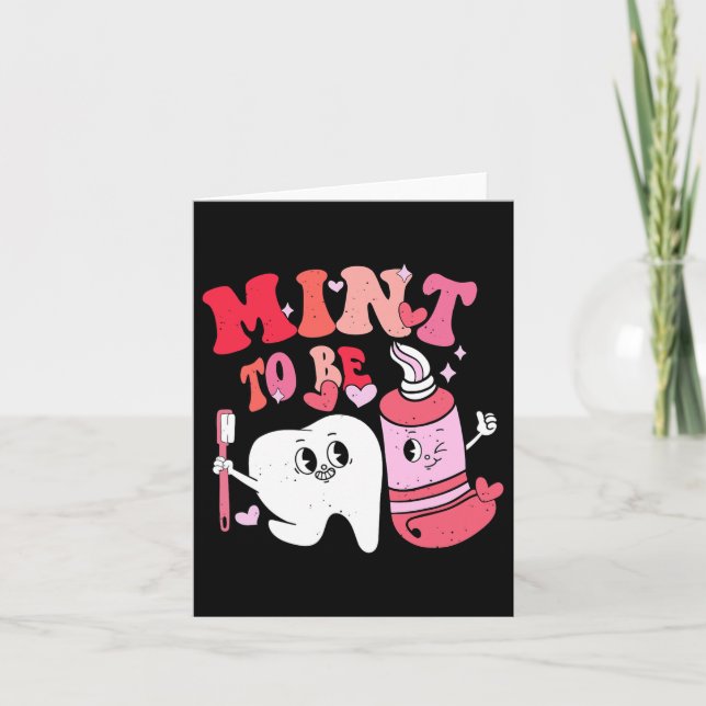 Tarjeta Dentista San Valentín Menta Para Cepillo De Diente (Anverso)